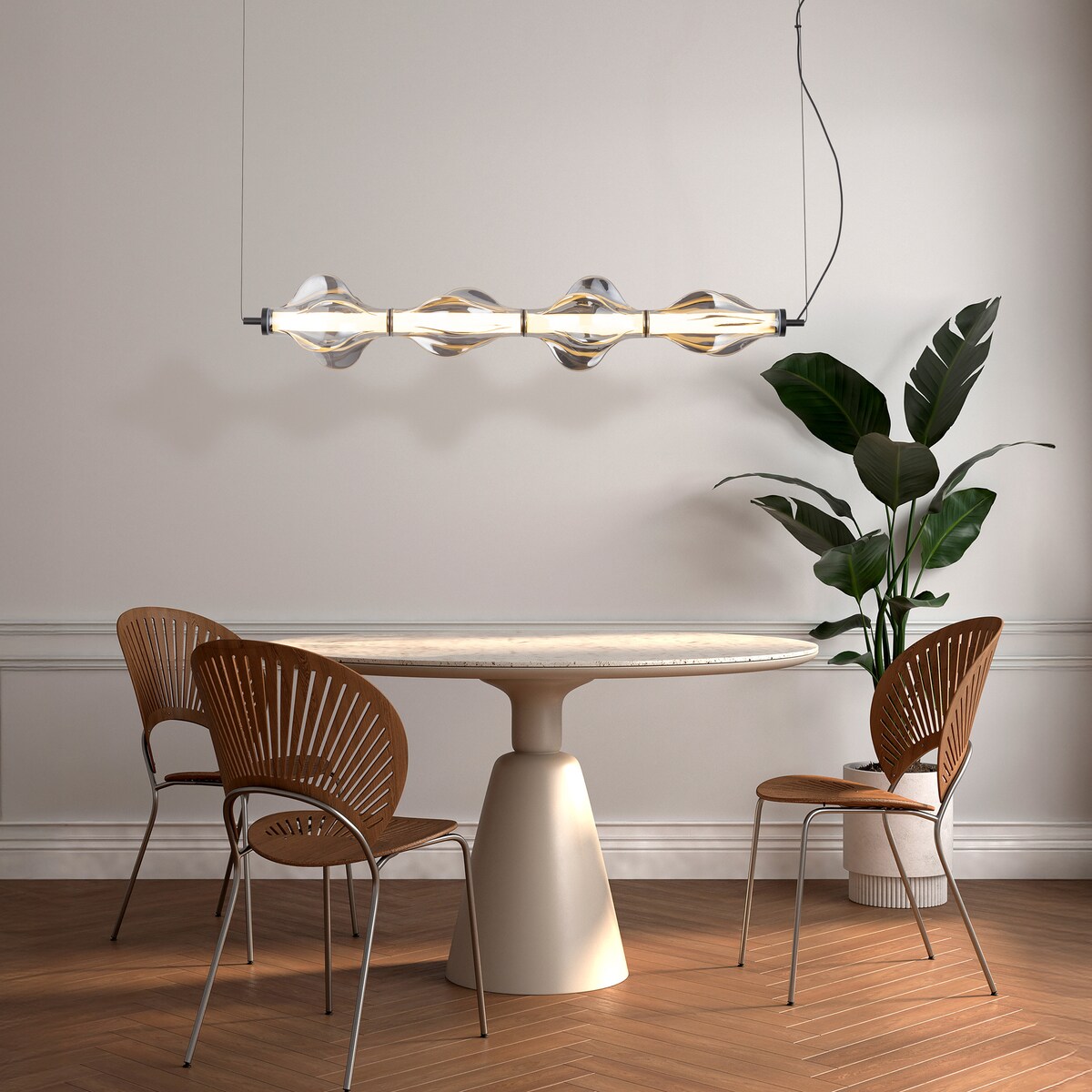 Lampa wisząca LED 30W TK Lighting ELVA BLACK czarna 3642 lm regulowana wysokość