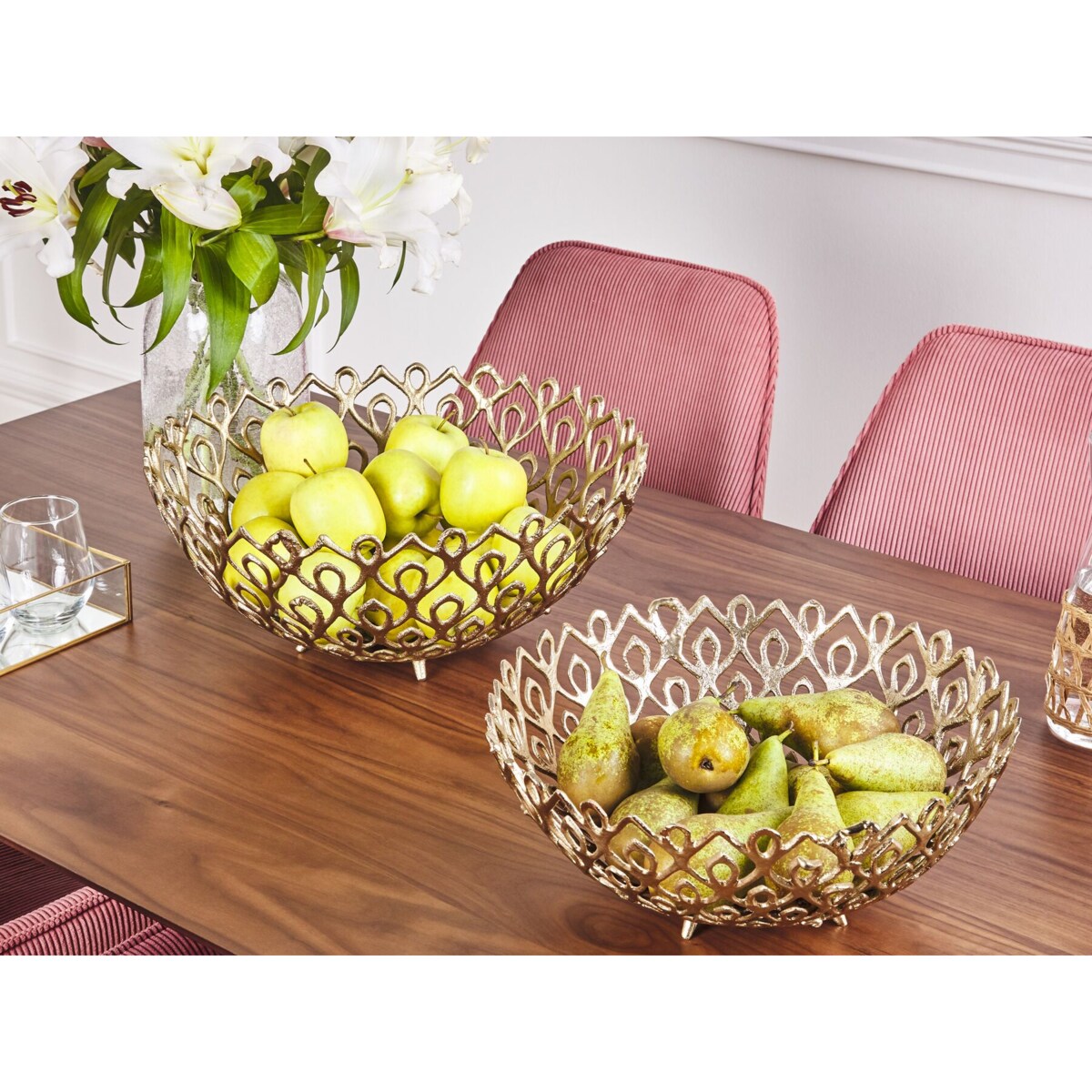 Zestaw 2 mis dekoracyjnych GROGOL Metal Złoty