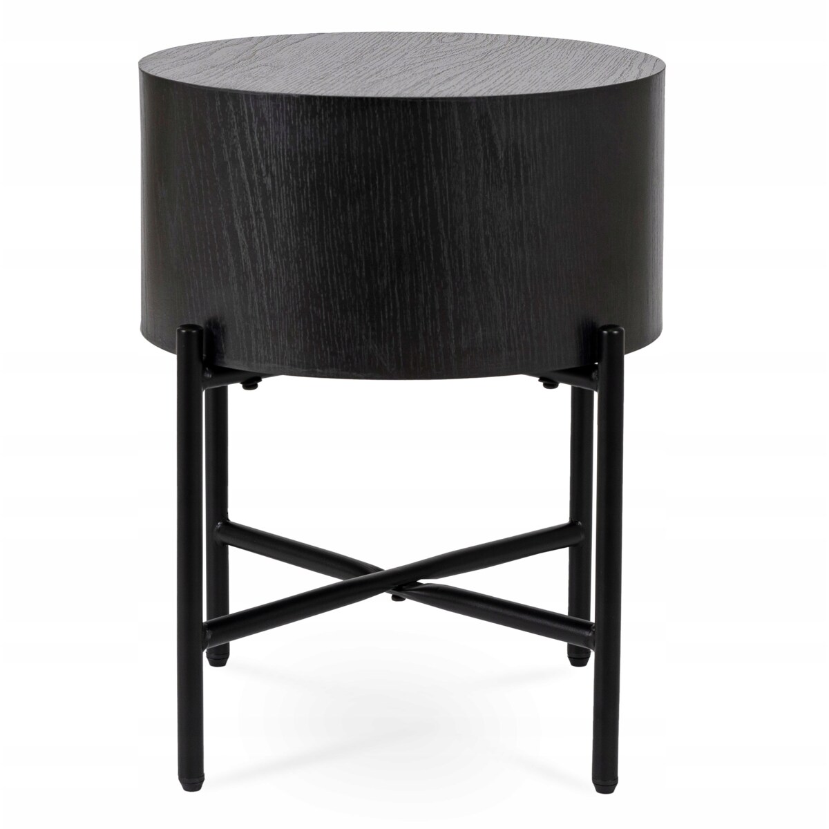 Stolik Kawowy Okrągły Mały Loft Ława Do Salonu Sypialni Czarna CEVES