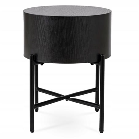 Stolik Kawowy Okrągły Mały Loft Ława Do Salonu Sypialni Czarna CEVES