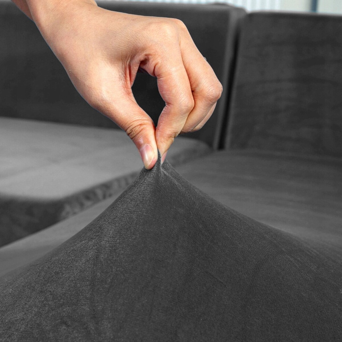 POKROWIEC NA KANAPĘ SZARY WELUR 2 OSOBOWY [22X2]