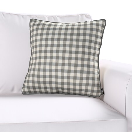 Poszewka Gabi na poduszkę 45x45 szaro-biała kratka (1,5x1,5cm)