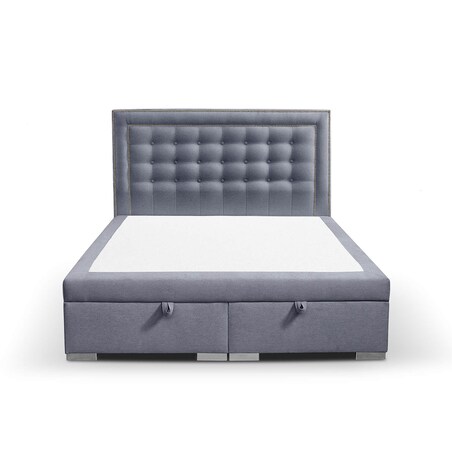 Łóżko tapicerowane BALFORD 120x200 z pojemnikiem, Niebieskoszary, tkanina Megan 360