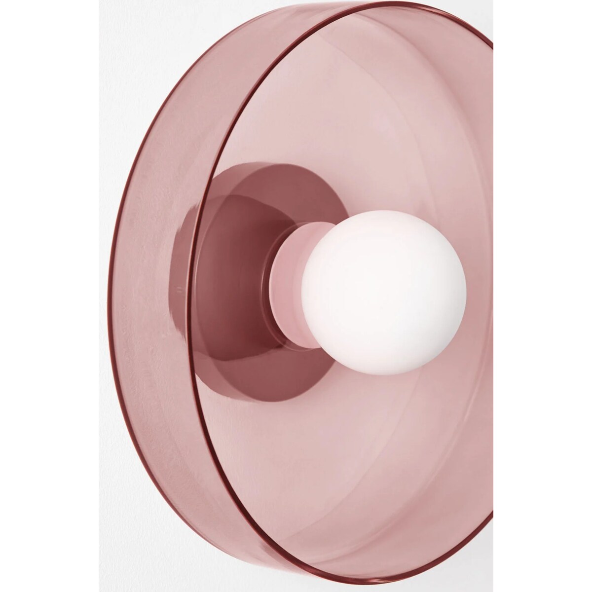 Kinkiet szklany Jaxal różowy Ø35 cm