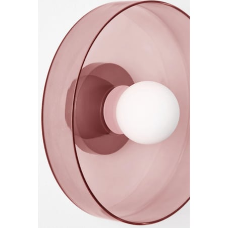 Kinkiet szklany Jaxal różowy Ø35 cm