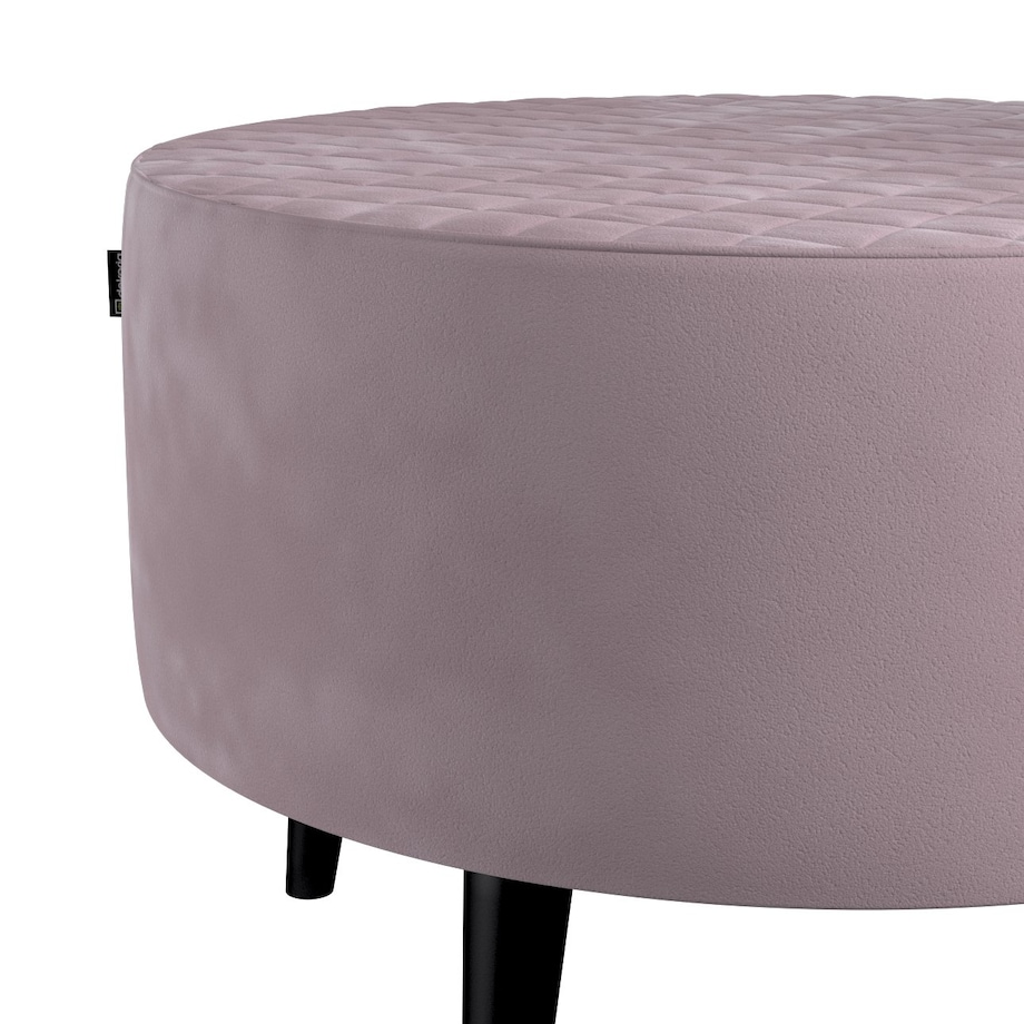 Podnóżek okrągły pikowany, zgaszony róż, Ø60 x 40 cm, Velvet