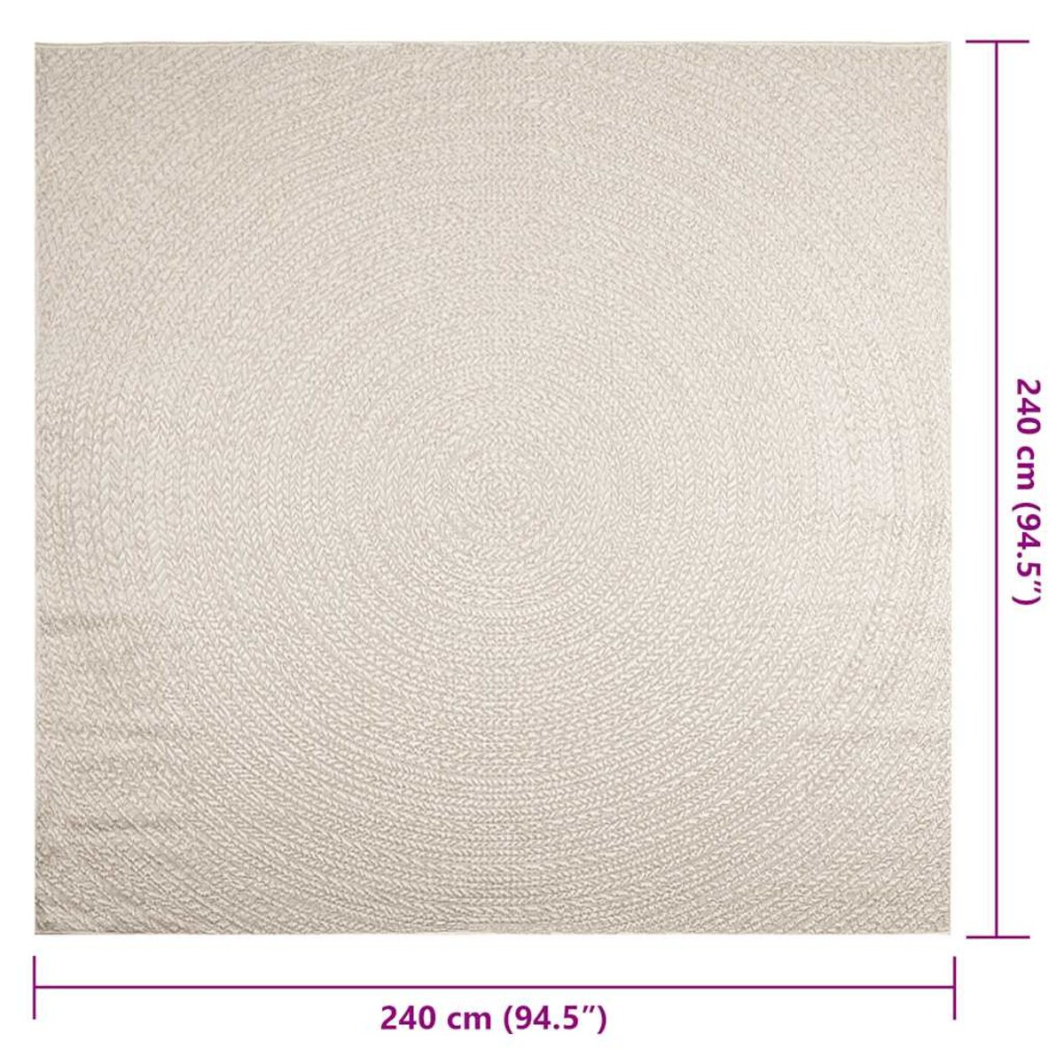 vidaXL Dywan "ZIZUR" Kremowy Wygląd juty Do wewnątrz i na zewnątrz