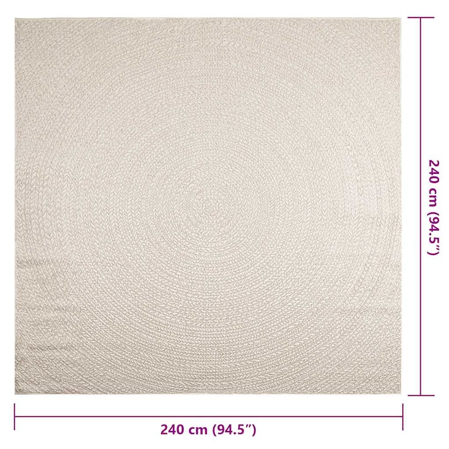 vidaXL Dywan "ZIZUR" Kremowy Wygląd juty Do wewnątrz i na zewnątrz