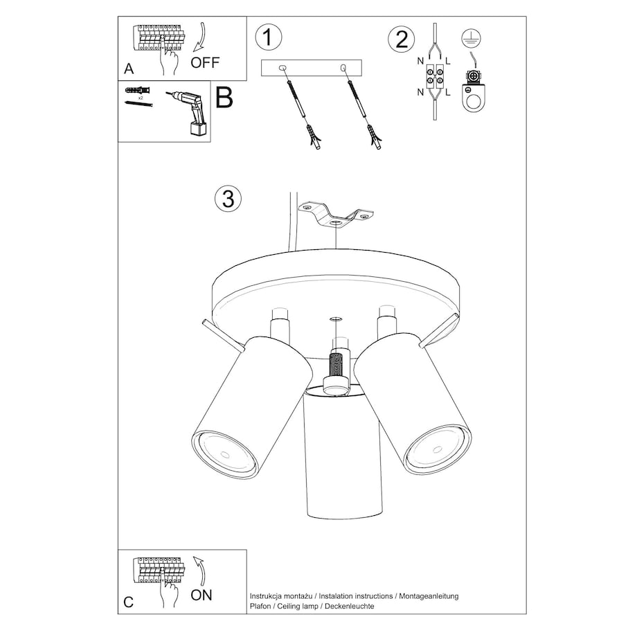 Plafon RING 3P taupe