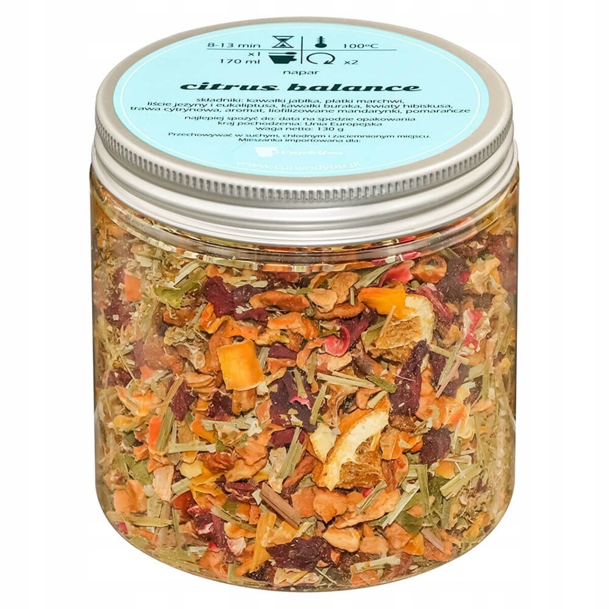 Herbata ziołowa CITRUS BALANCE o świeżym miętowo-cytrusowym smaku PREMIUM - herbata liściasta sypana mieszanka napar susz - gotowa na prezent upominek