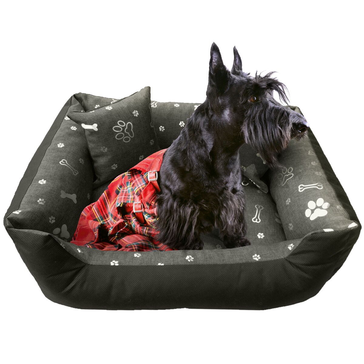 Legowisko Dla Psa Kanapa Posłanie 130X105 Cm Wodoodporne Poduszki Pikowane Kość Srebrna