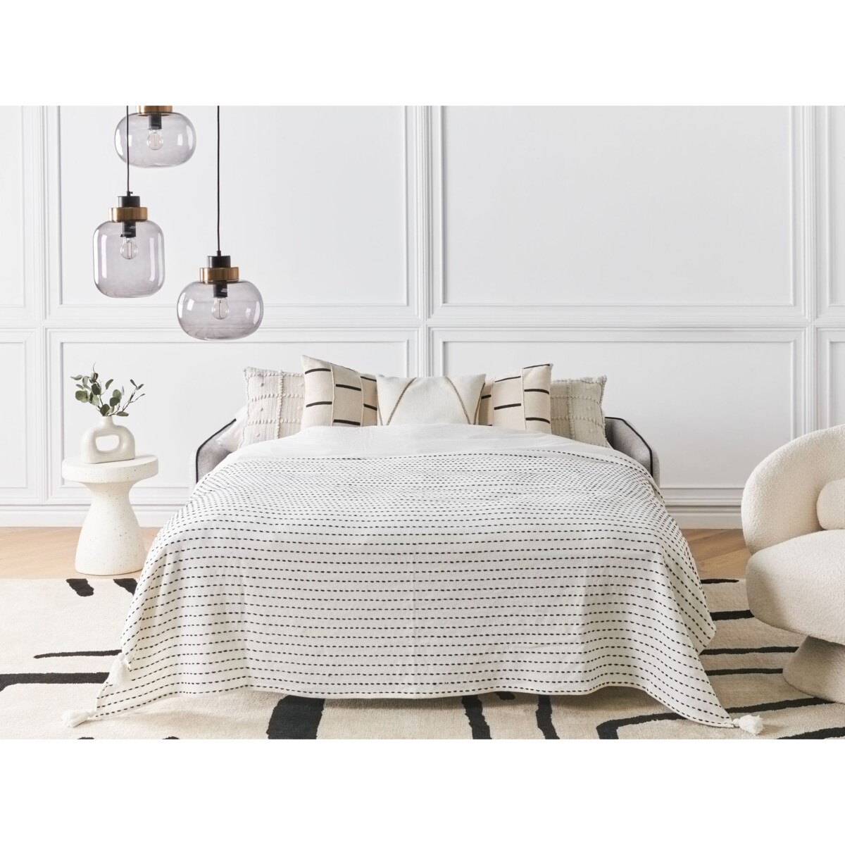 Sofa rozkładana ISHOJ Jasnoszary Tkanina