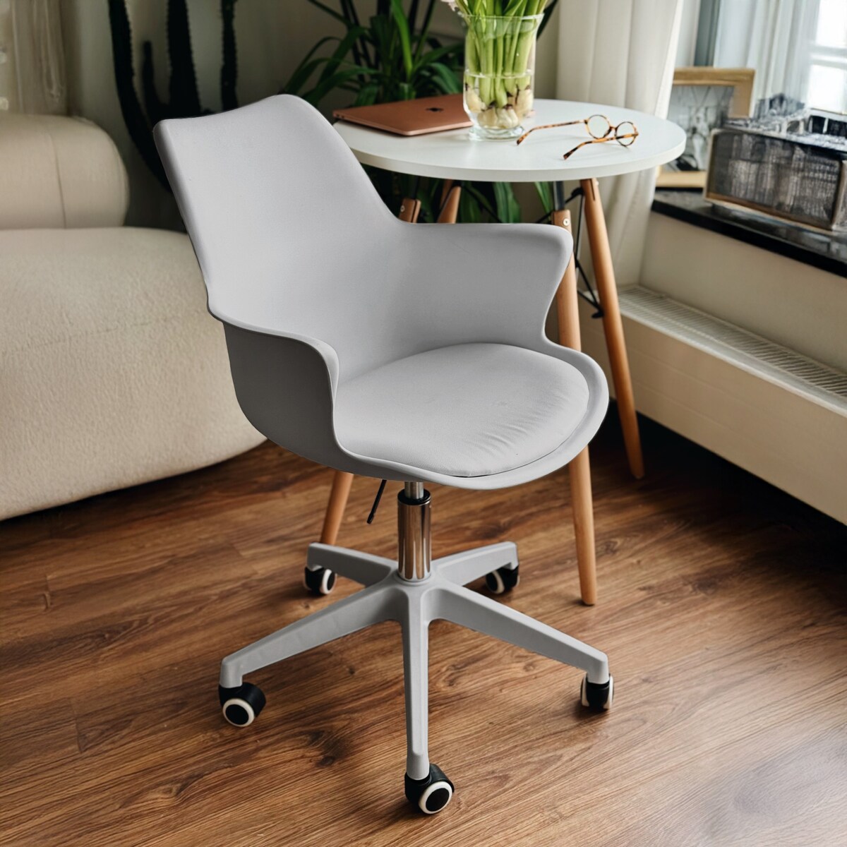 Krzesło obrotowe eleganckie INEZ szare