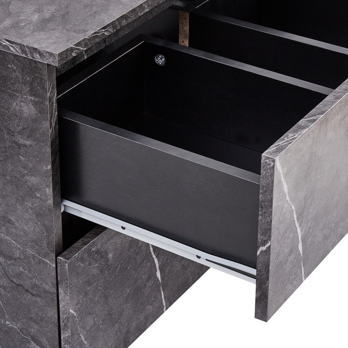 Szafka łazienkowa wisząca pod umywalkę SERRA 60 cm Czarny marmur