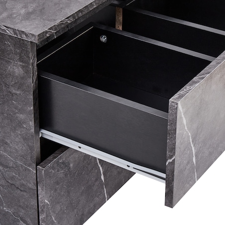 Szafka łazienkowa wisząca pod umywalkę SERRA 60 cm Czarny marmur