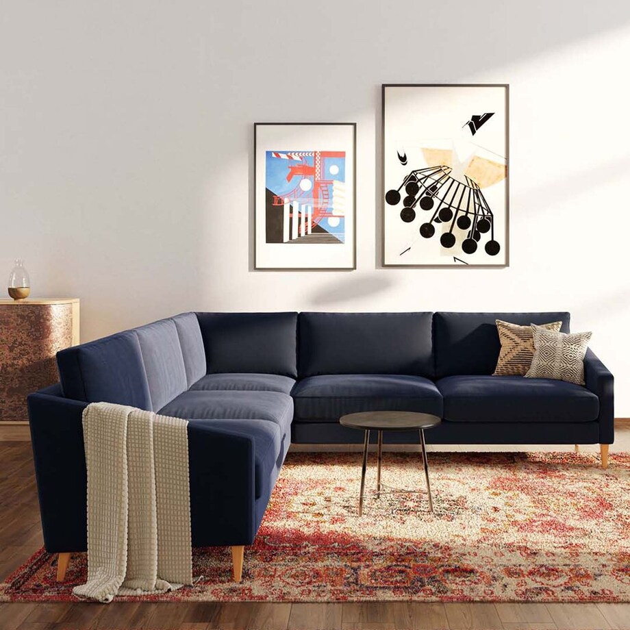 Karoto sofa narożna uniwersalna Granatowa