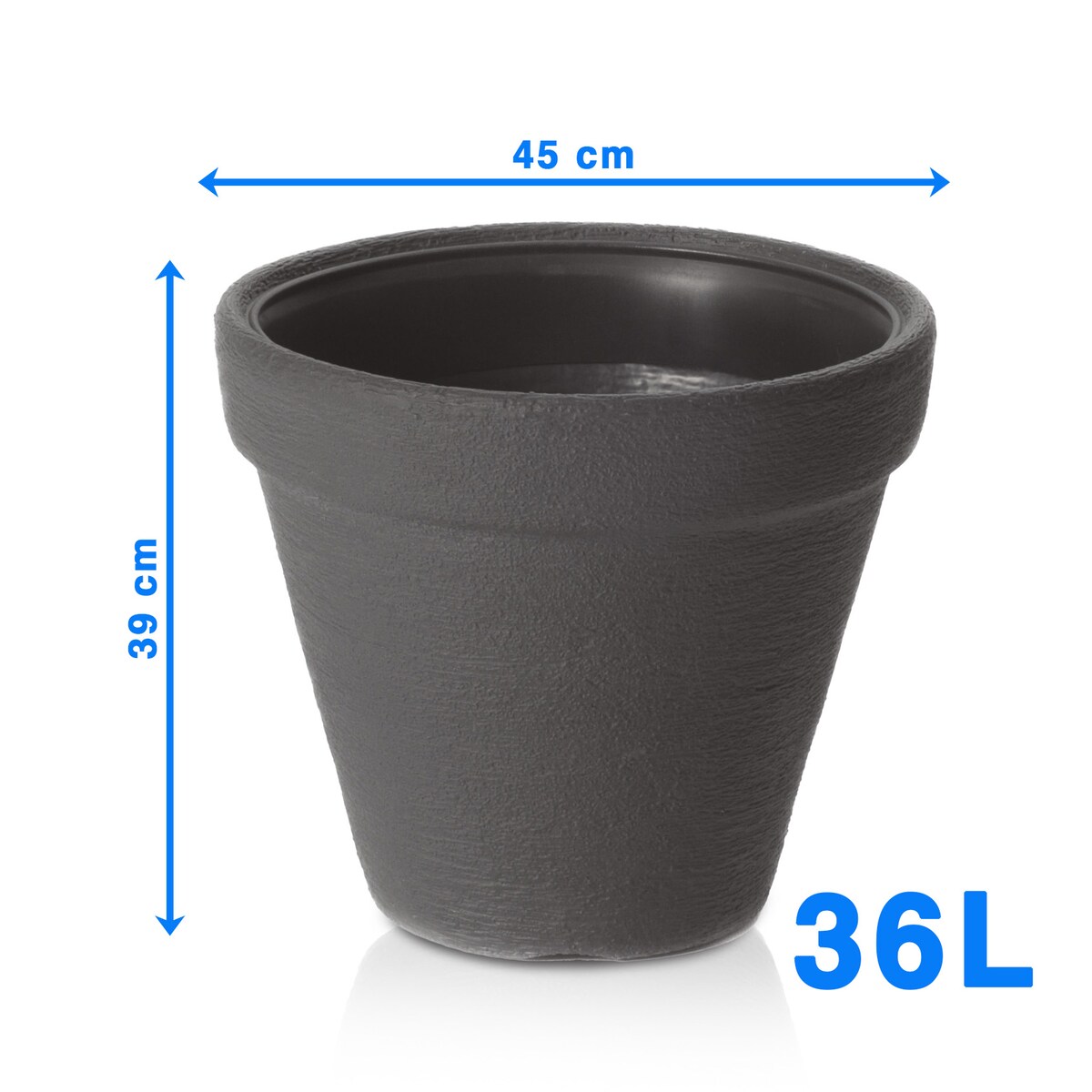 Doniczka Donica Ogrodowa 45 Cm Efekt Cegły Okrągła Na Taras Do Ogrodu Domu Antracytowa