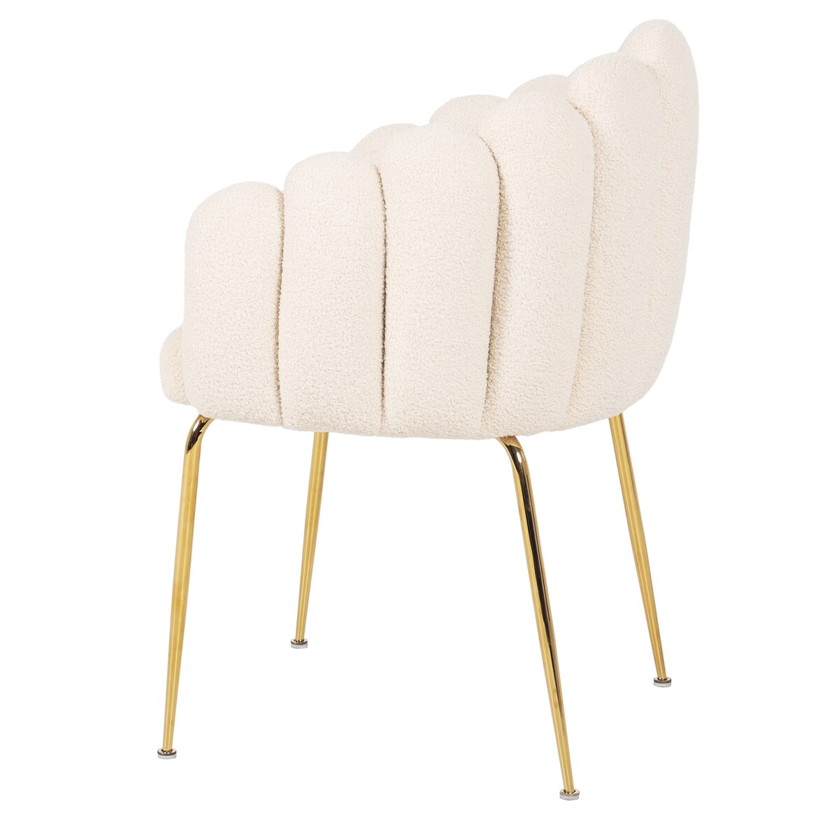 Krzesło tapicerowane FOGIA baranek BOUCLE białe