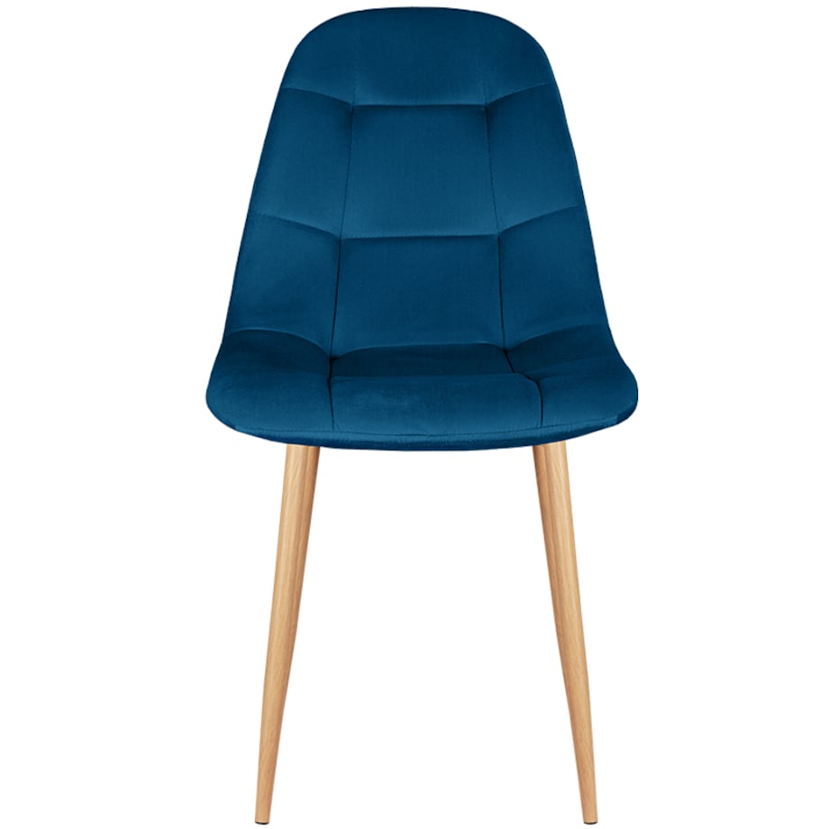 Krzesło tapicerowane do salonu jadalni welurowe granatowe pikowane