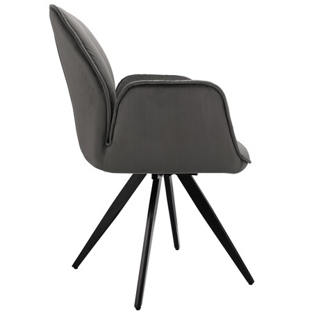 Krzesło welurowe obrotowe PERLA szare