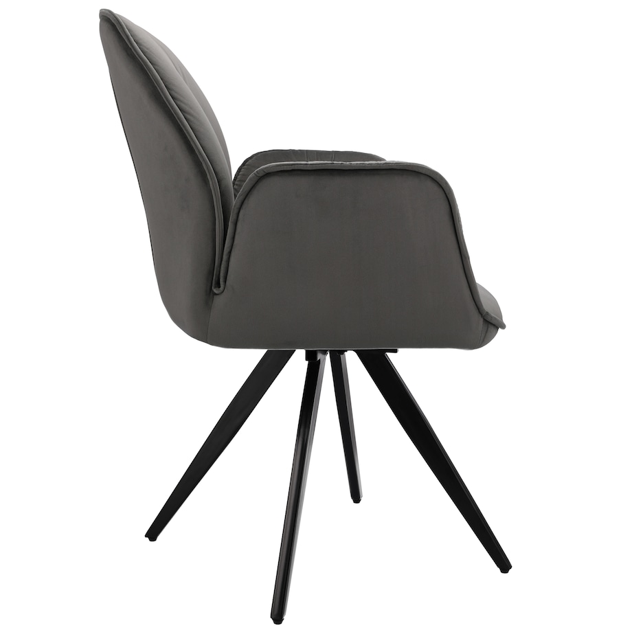 Krzesło welurowe obrotowe PERLA szare