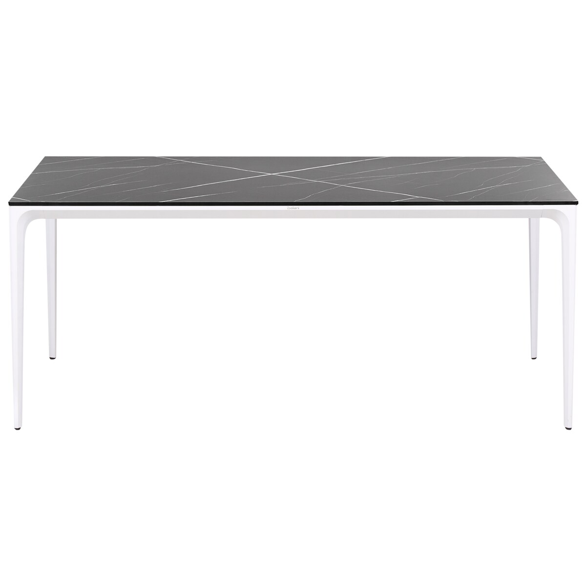 Stół ogrodowy SOVARETO 180 cm 90 cm Efekt marmuru Czarny marmur