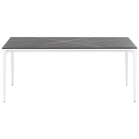Stół ogrodowy SOVARETO 180 cm 90 cm Efekt marmuru Czarny marmur