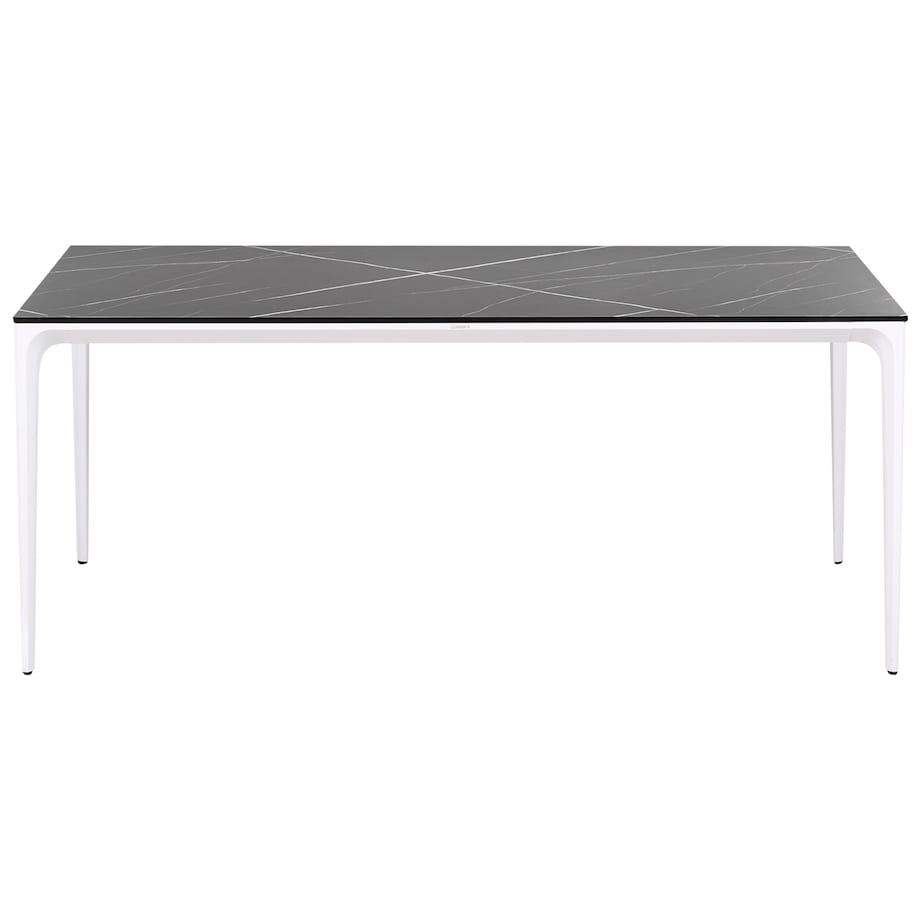 Stół ogrodowy SOVARETO 180 cm 90 cm Efekt marmuru Czarny marmur