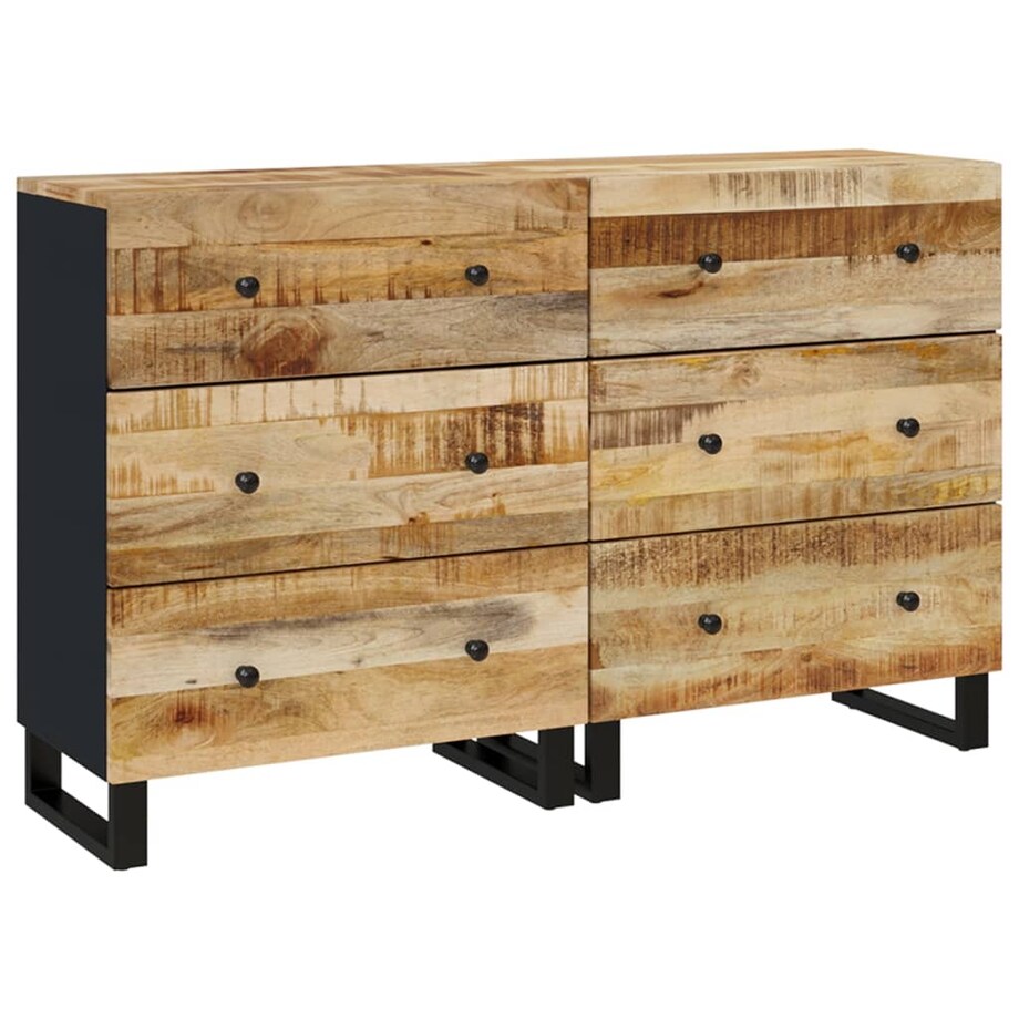 vidaXL Szafki, 2 szt., 60x33x75 cm, surowe drewno mango