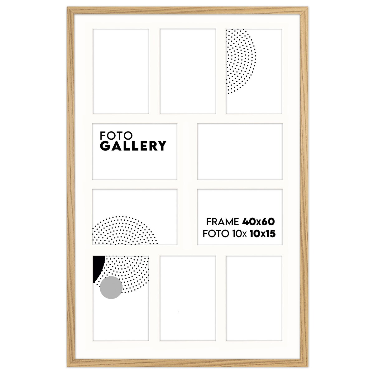 Ramka na zdjęcia 10 zdjęć 10x15 cm rama kolor dębowy foto galeria 40x60 cm FRAMAI®