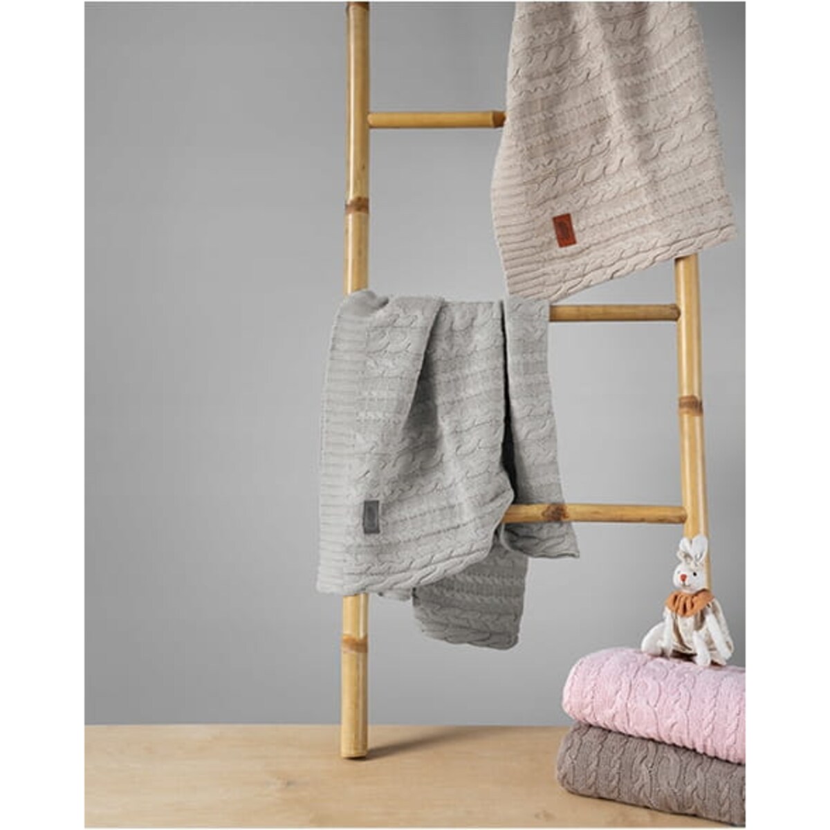 Kocyk Niemowlęcy Bawełniany 80 x 100 Brązowy Dom Łóżeczka Wózka w Pudełku