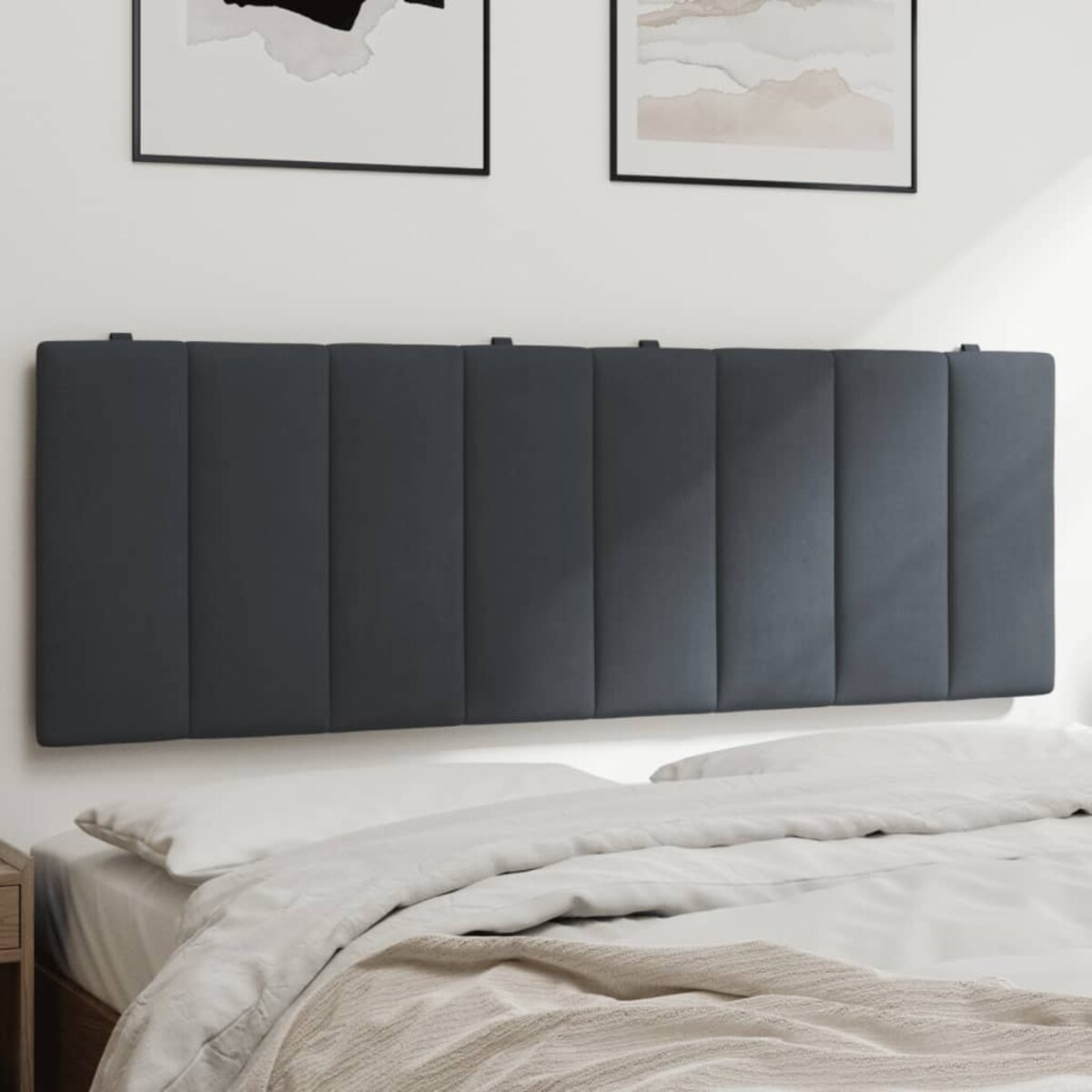 vidaXL Poduszka na wezgłowie, Hanko, ciemnoszara, 120 cm, aksamitna