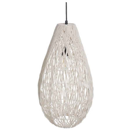 Lampa pleciona wisząca beżowa ANNOTTO