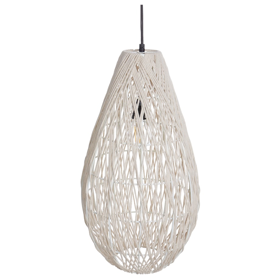 Lampa pleciona wisząca beżowa ANNOTTO