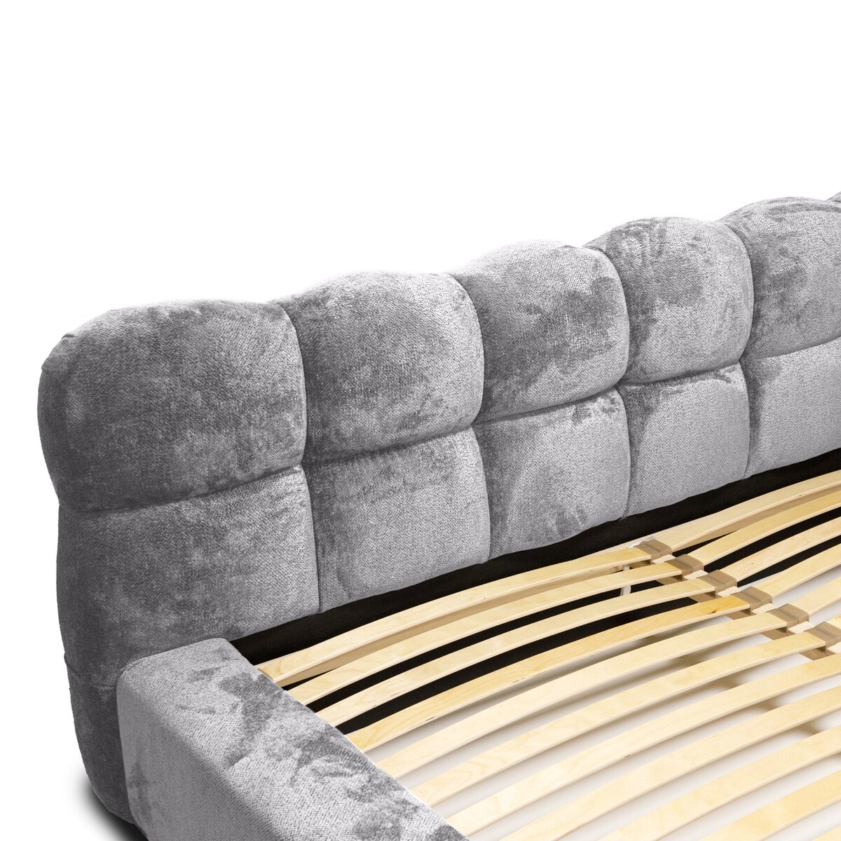 Łóżko z pojemnikiem szare 160x200 cm Boston