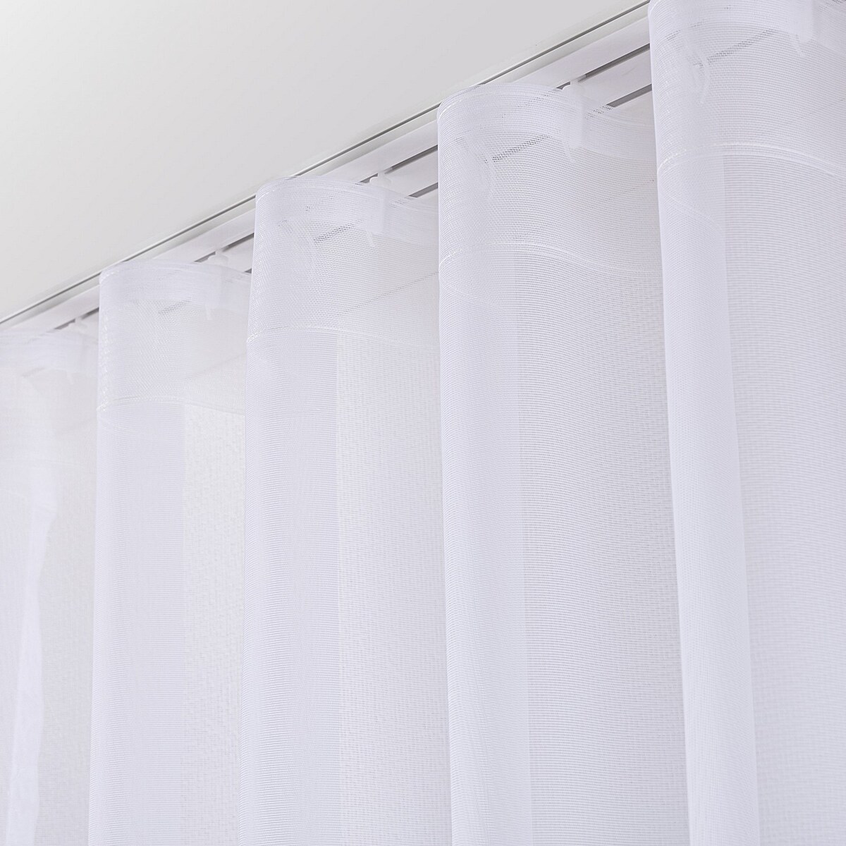 Firana na taśmie wave 300x245 biały