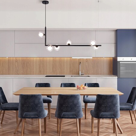 Lampa Sufitowa 6 Głowic Metalowa Czarna Industrial