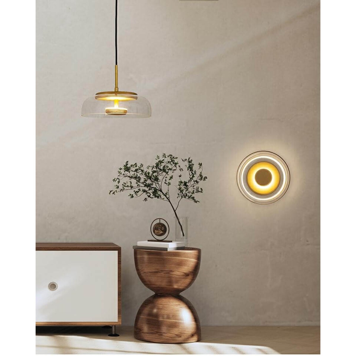 Wisząca lampa kopułowa Eden MSE010100147 Moosee do salonu złoty przezroczysty