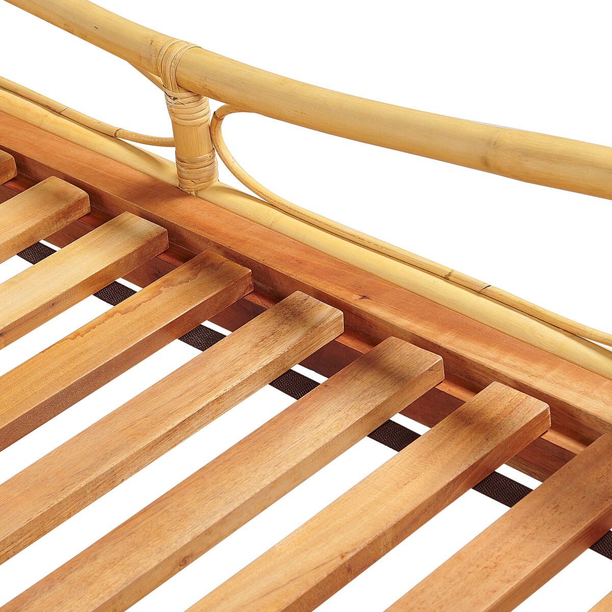 Łóżko Rattan DOMEYROT 140 x 200 cm Jasnobrązowy