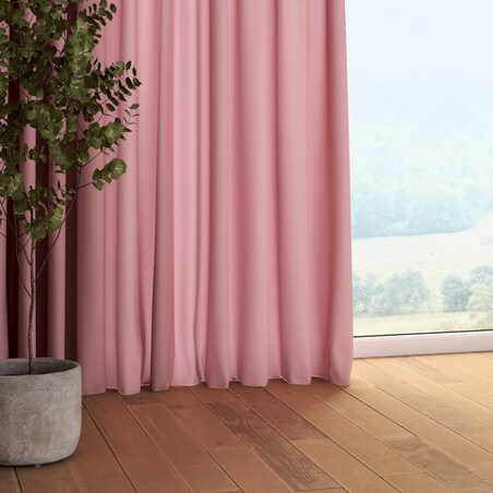 Zasłona na taśmie marszczącej 1 szt. 130x245 brudny róż