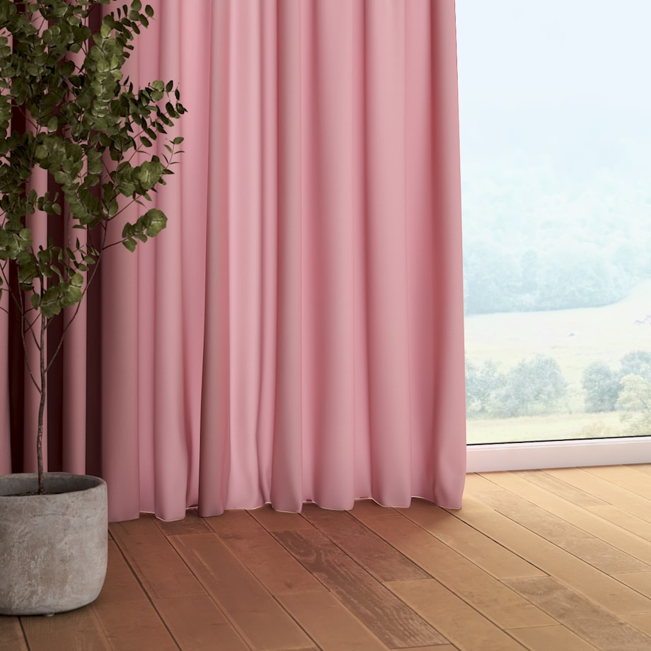 Zasłona na taśmie marszczącej 1 szt. 130x245 brudny róż