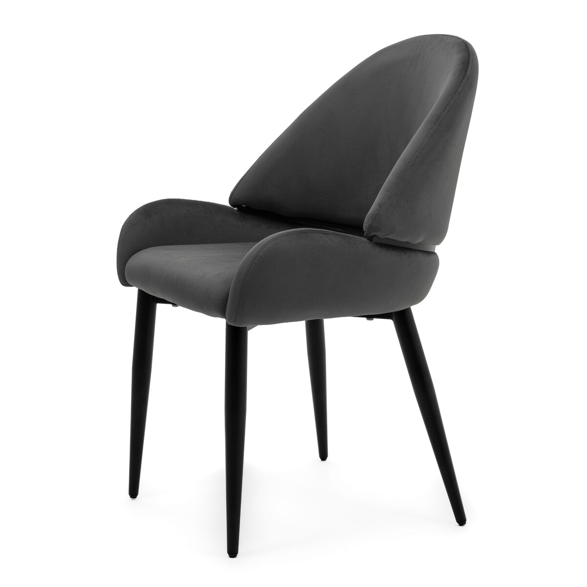 Krzesło tapicerowane welurowe do salonu BERGAMO szare