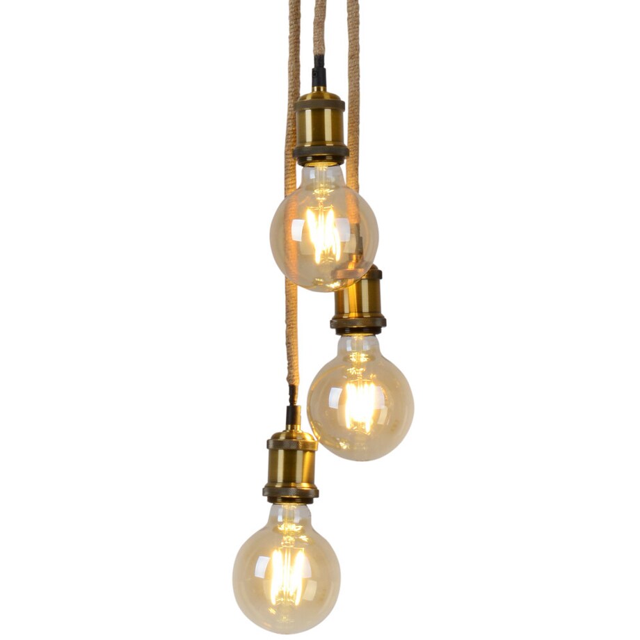 Wisząca LAMPA marynistyczna ONTARIO 0127344 Nave kaskada OPRAWA na żarówki ZWIS liny skandynawskie brązowe