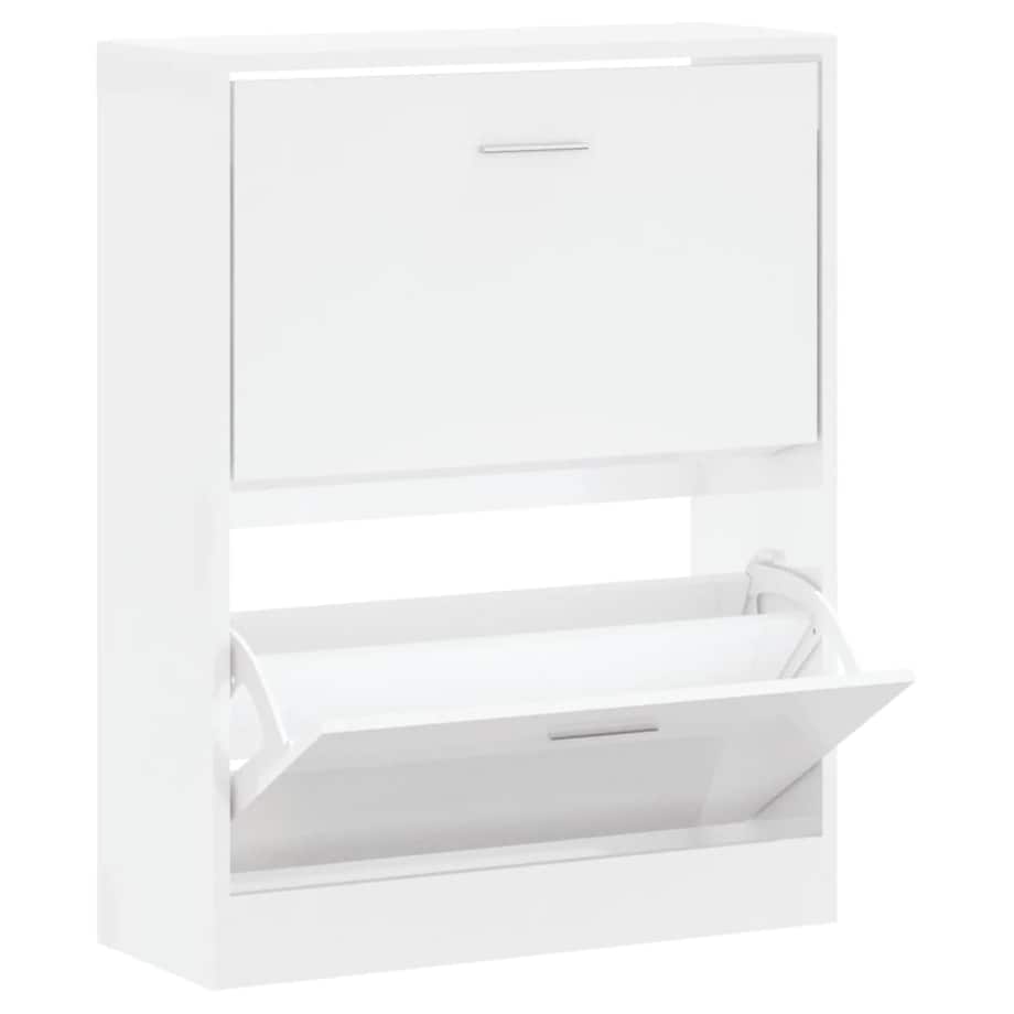 vidaXL Szafka na buty, wysoki połysk, biała, 63x24x81 cm