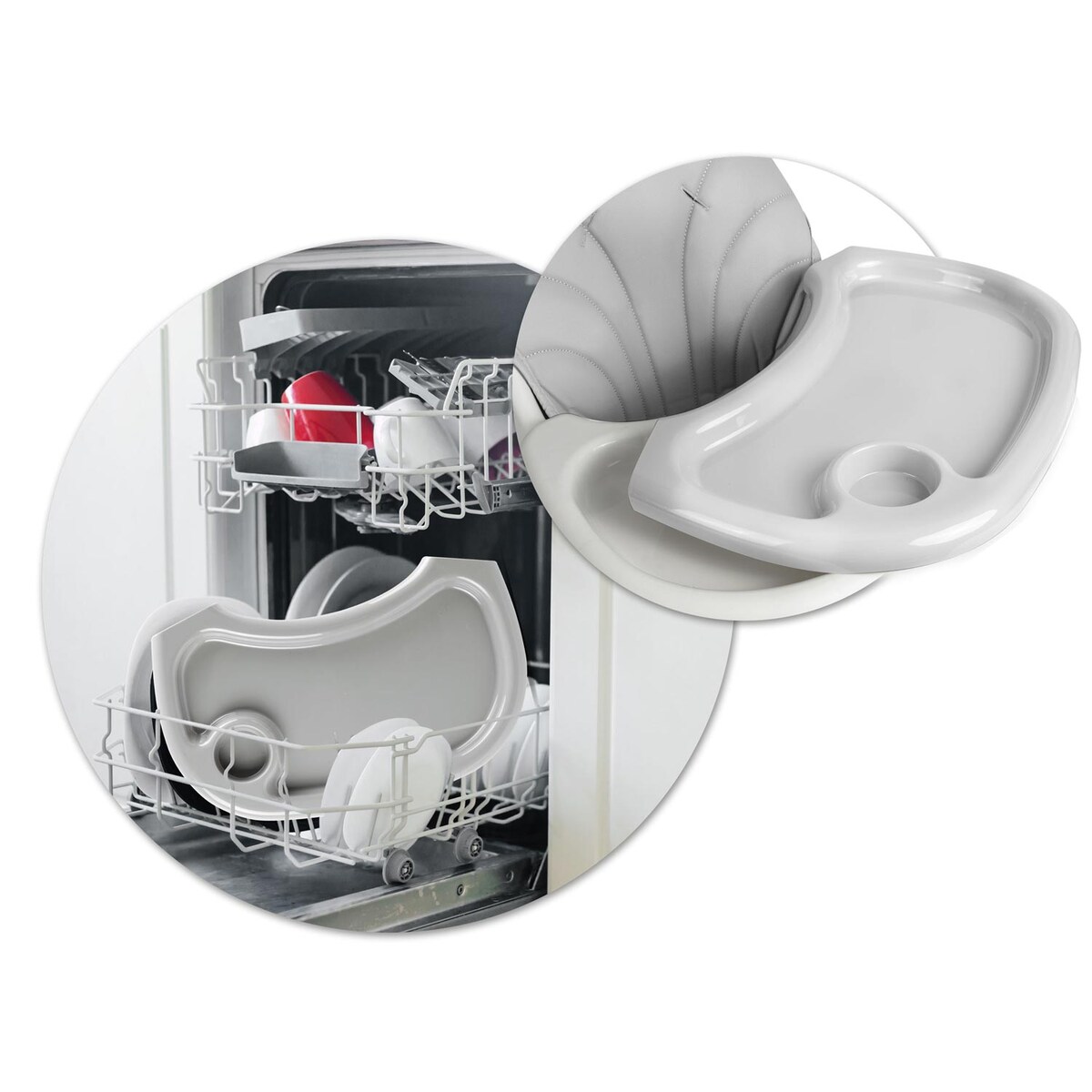 Krzesełko do karmienia dla dzieci Ricokids Milo składane szary 700000