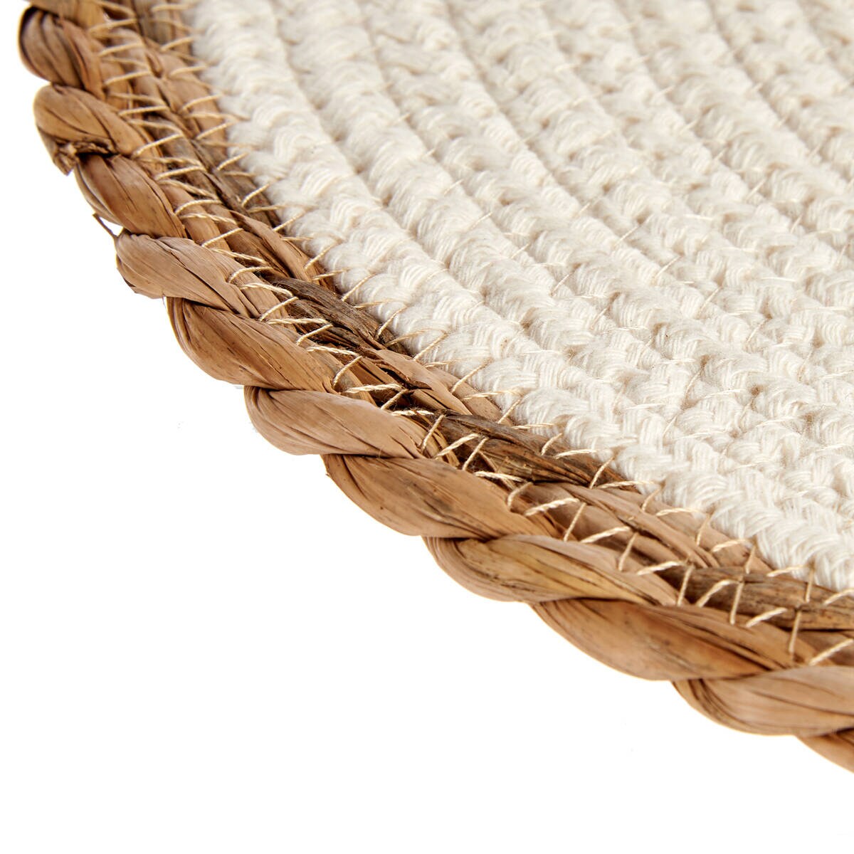 Podkładka pod talerz, z plecionką z trawy morskiej na brzegach