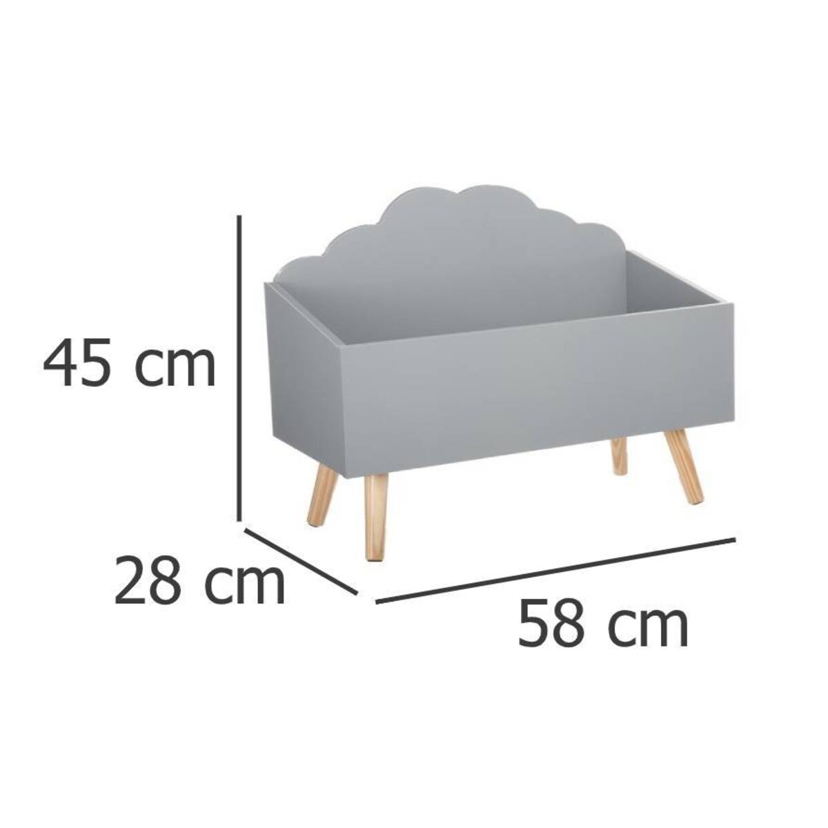 SCHOWEK, kufer na zabawki, 58 x 28 x 45 cm