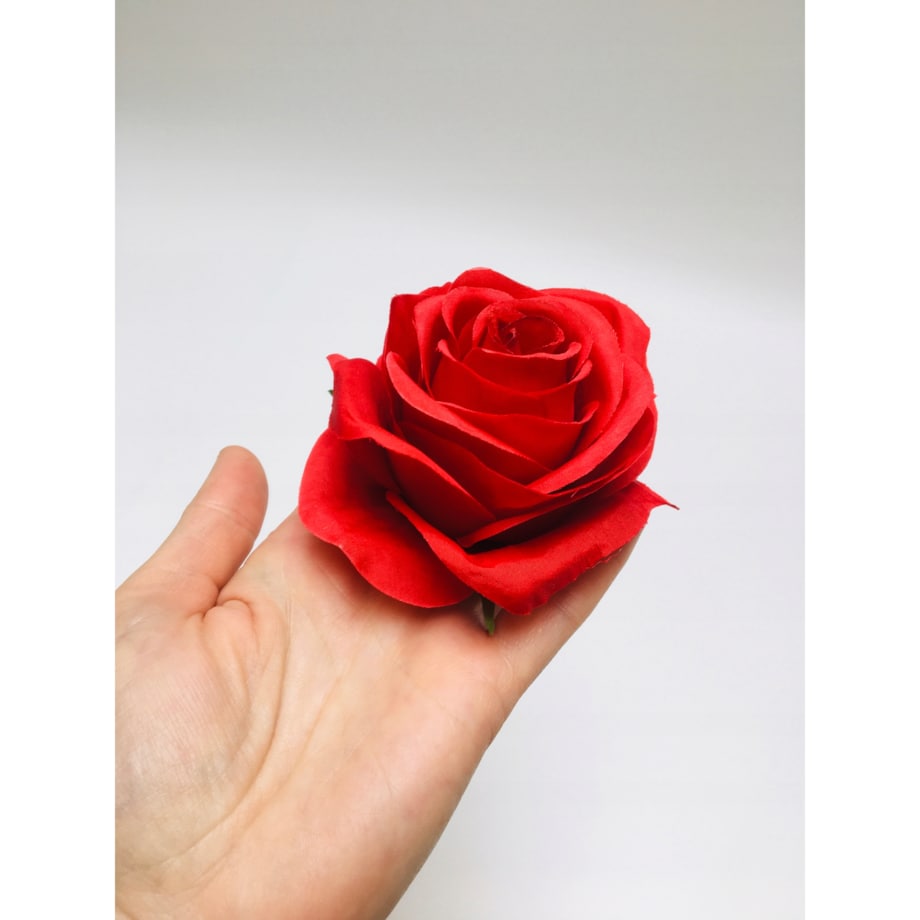 Róża CZERWONA sztuczna wyrobowa do wiązanek stroik główka pąk kwiaty 6szt