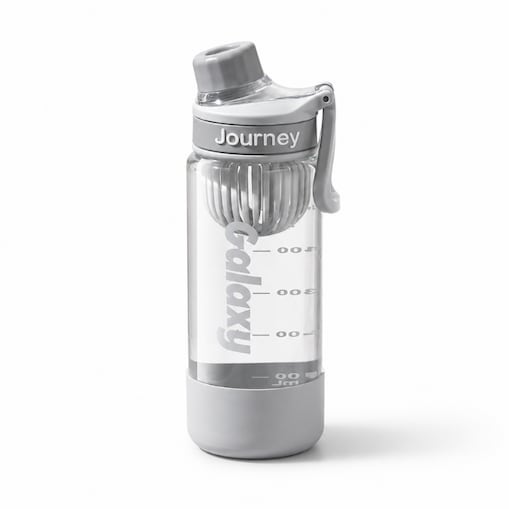 Butelka na wodę z uchwytem, sportowy bidon z miarką 800ML GALAXY szary BD71SZ