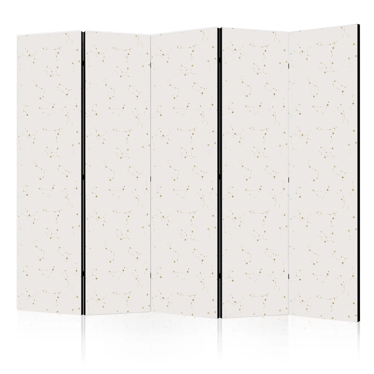 Parawan akustyczny Tła i desenie 225x172 cm 5-częściowy biały